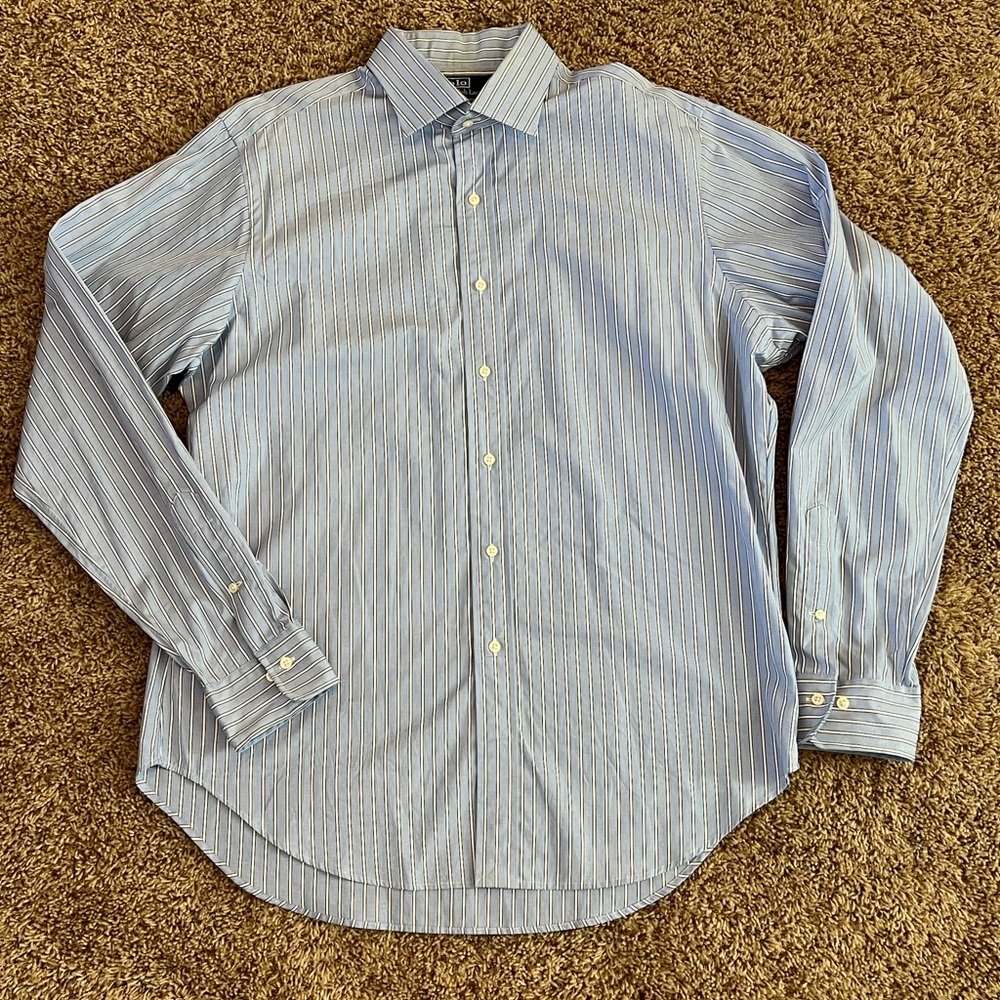 Ralph Lauren Light Blue Striped Dress Shirt